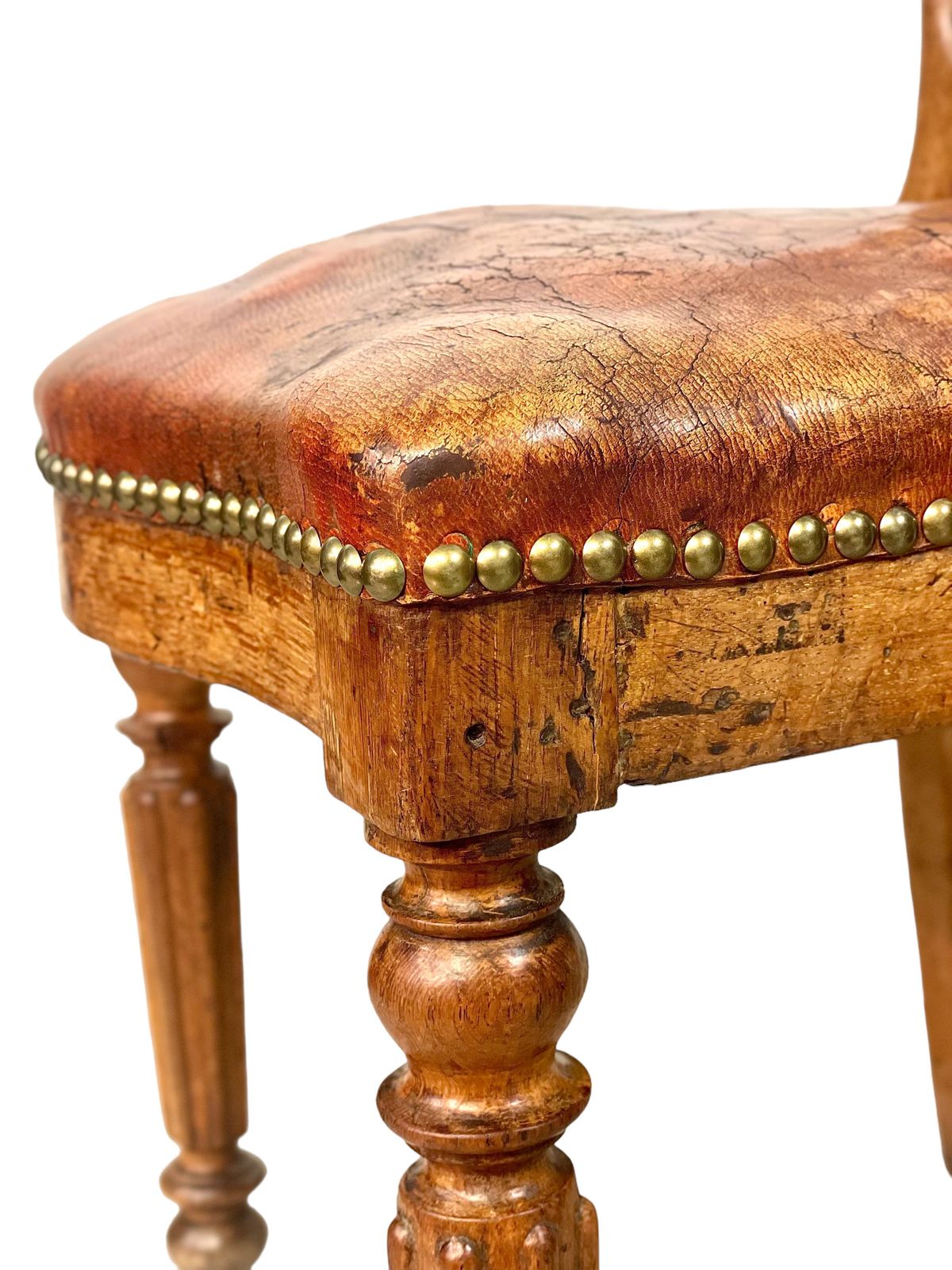 Louis Philippe Walnut And Leather Side Chair photo 1106.0