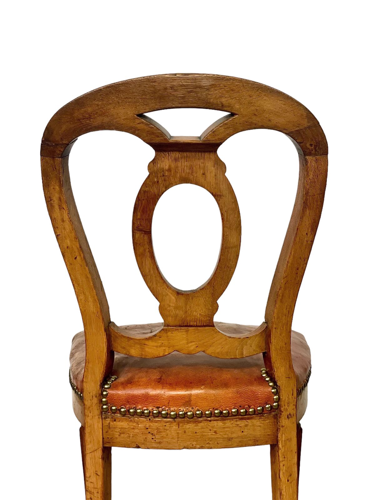 photo furniture Louis Philippe Walnut And Leather Side Chair
