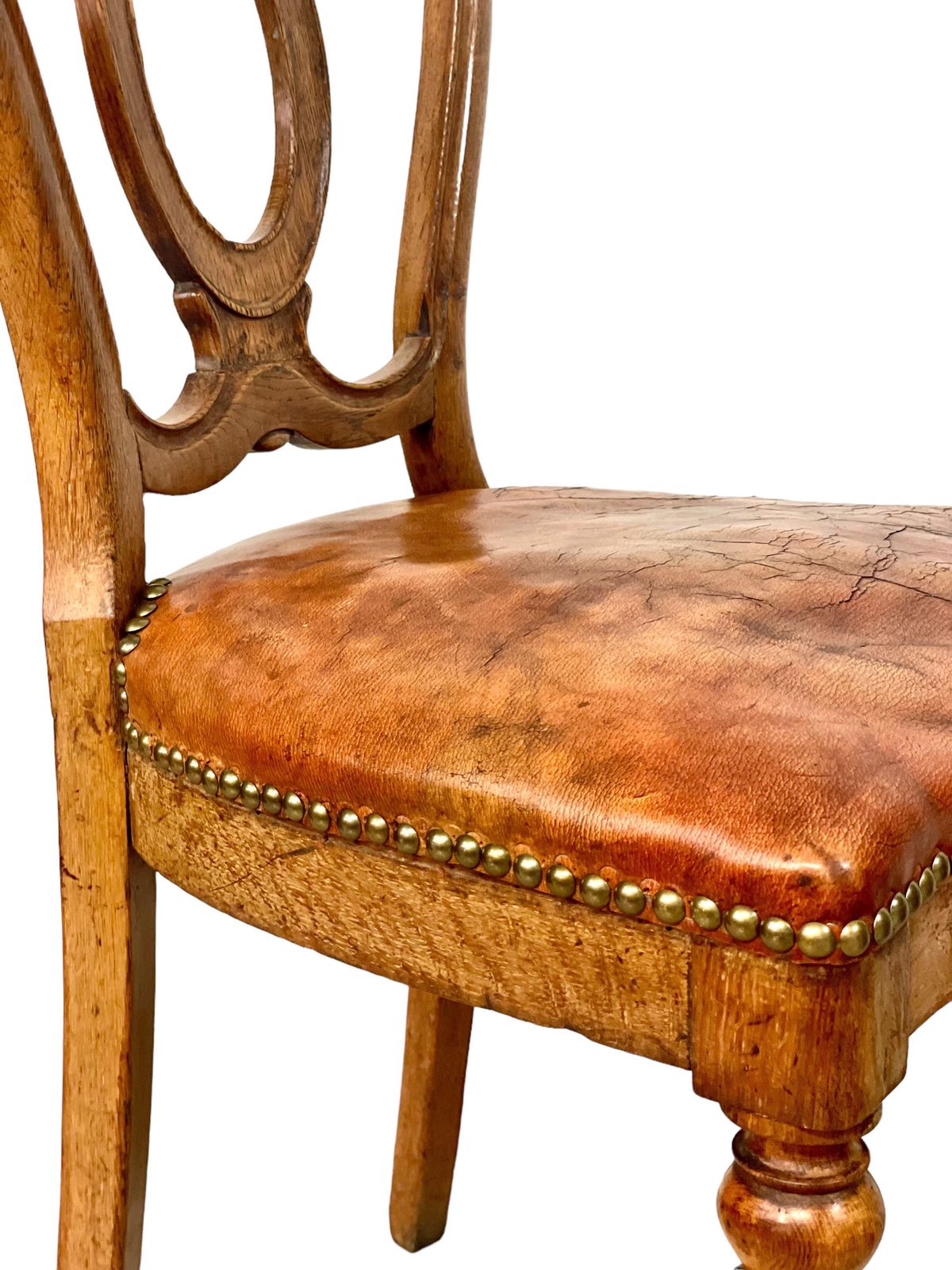 1106.0 Louis Philippe Walnut And Leather Side Chair photo