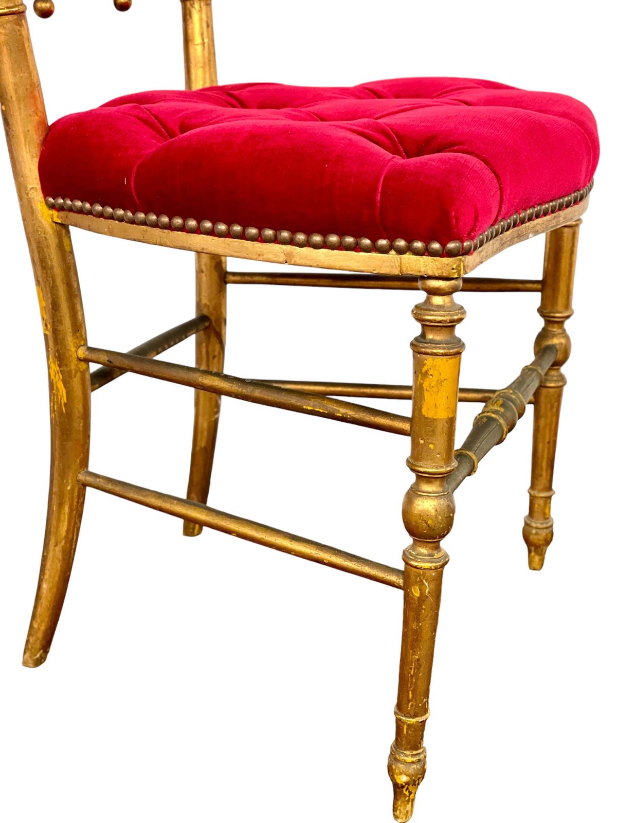 Furniture 1880s Set Of 2 French Giltwood Opera Chairs photo