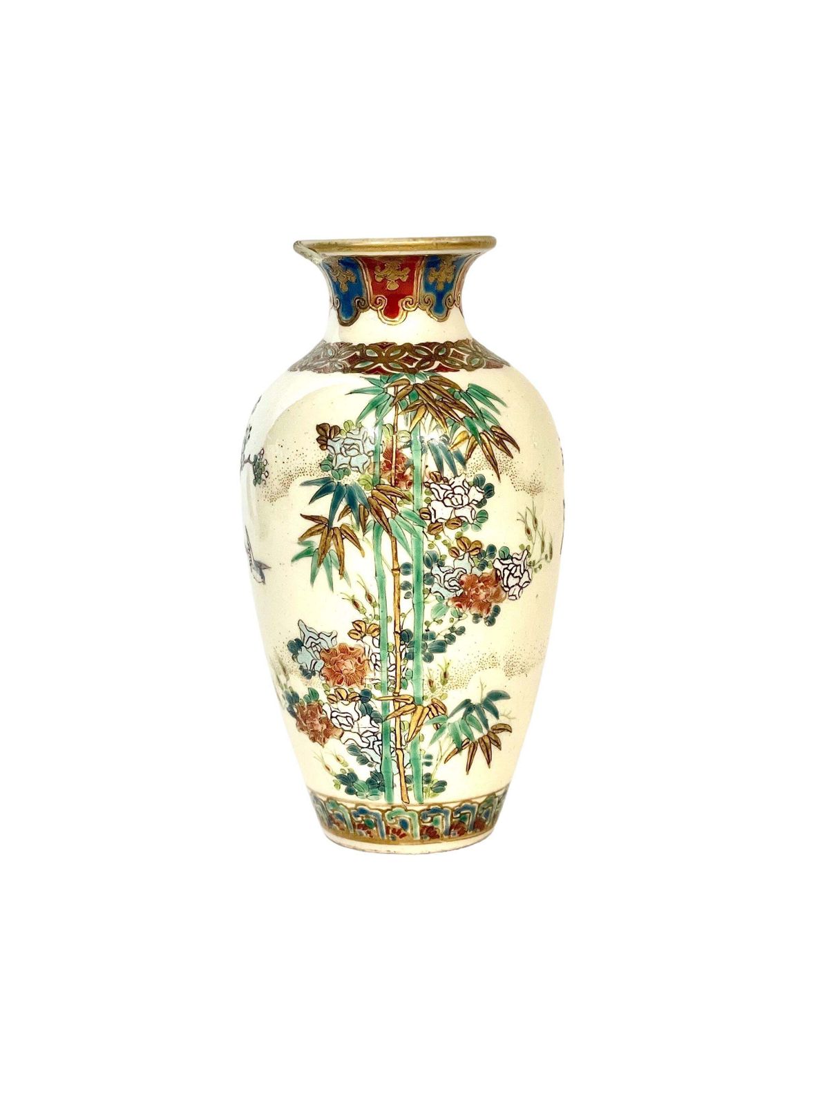 Antique Japanese Taisho Satsuma Painted Vase photo for sale