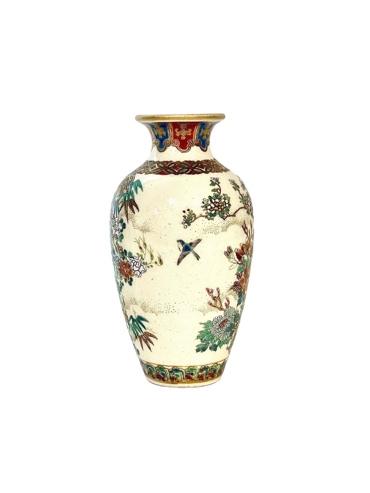 Antique Japanese Taisho Satsuma Painted Vase photo vinterior
