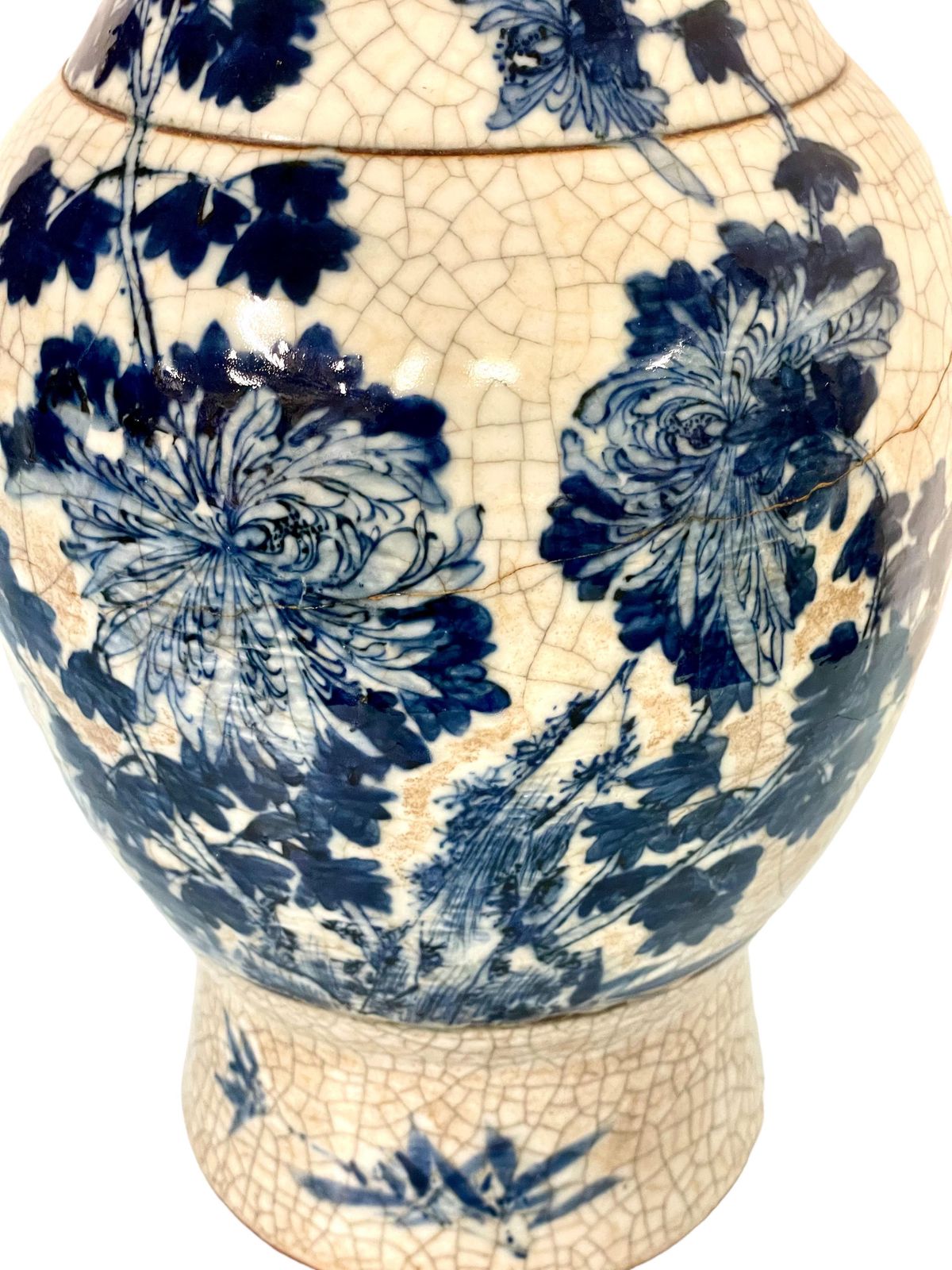 Chinese Nanjing Crackleware Blue And White Vase photo buy