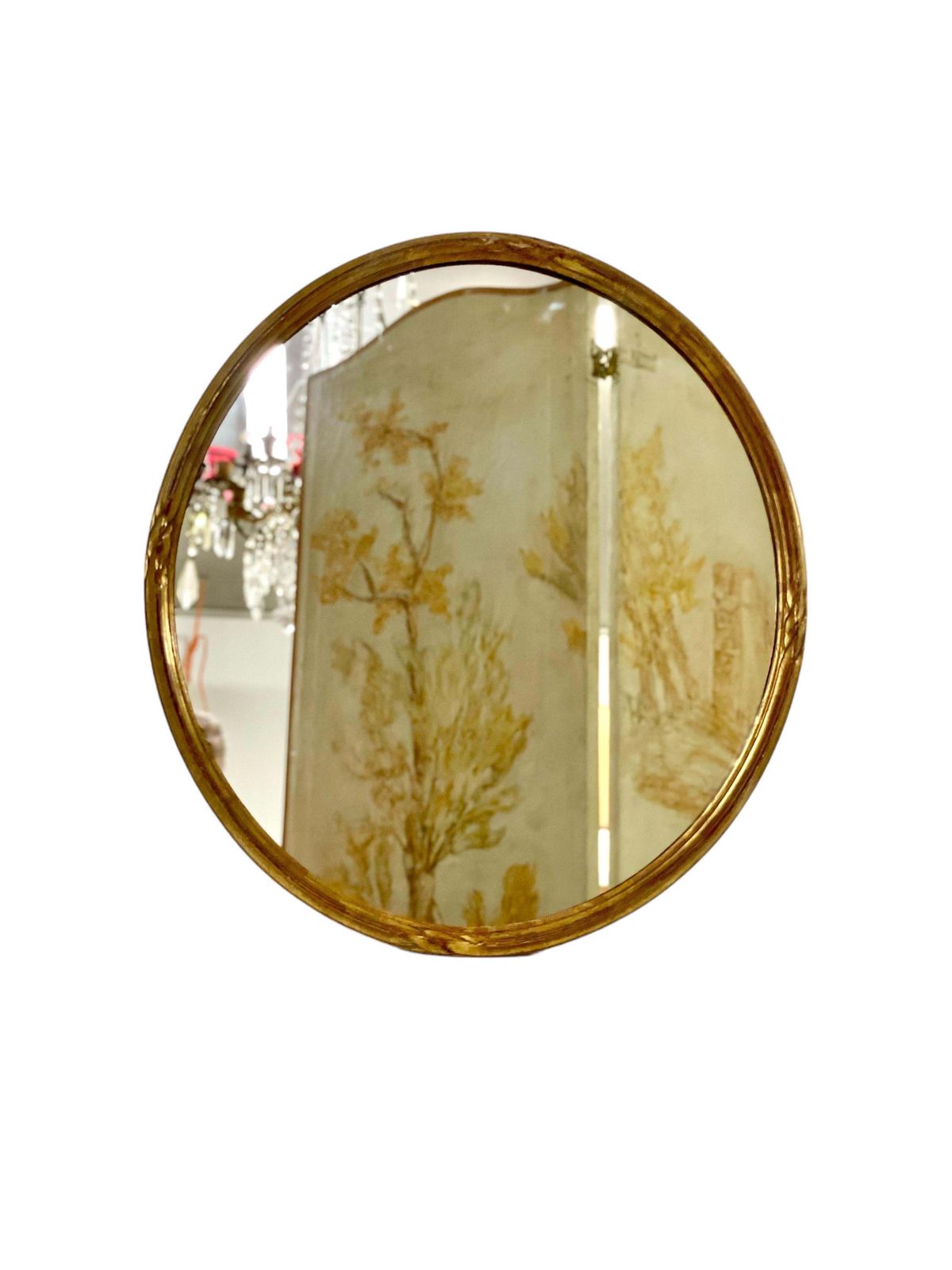 20th Century Carved Giltwood Oval Wall Mirror photo 688.0