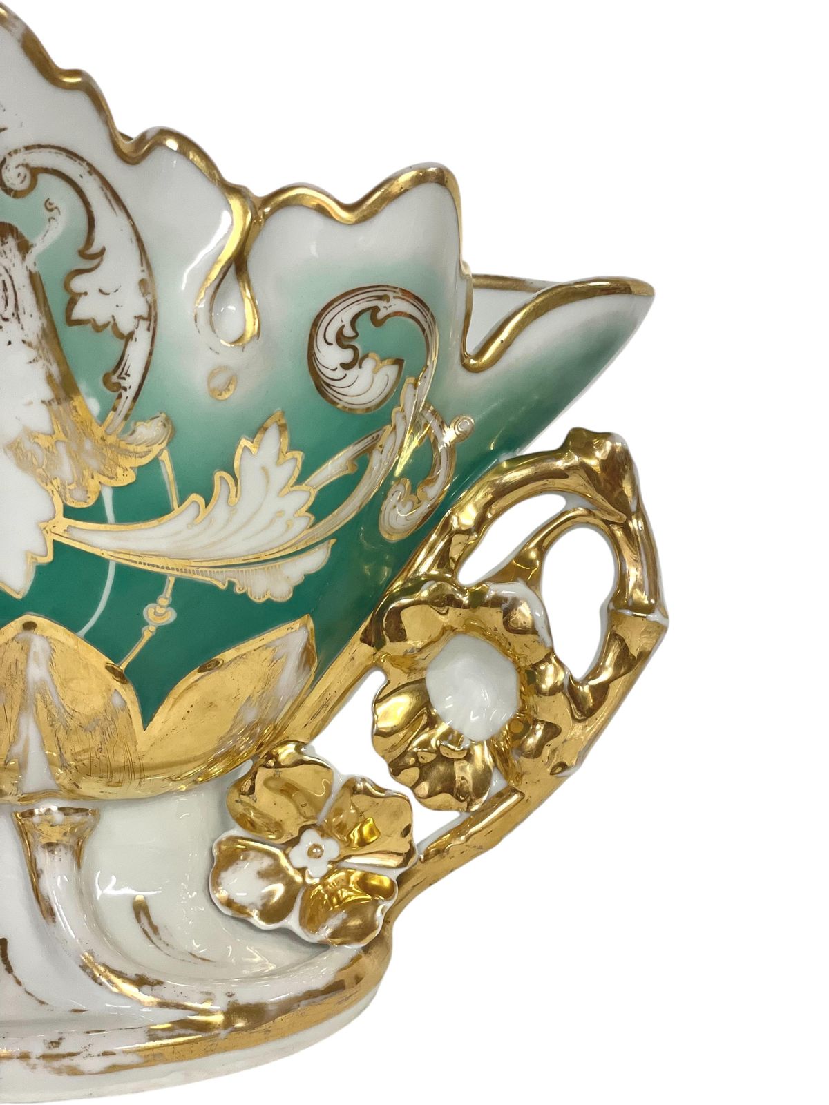 Home Decor 19th Century Gold And Polychromed Paris Porcelain Vase photo