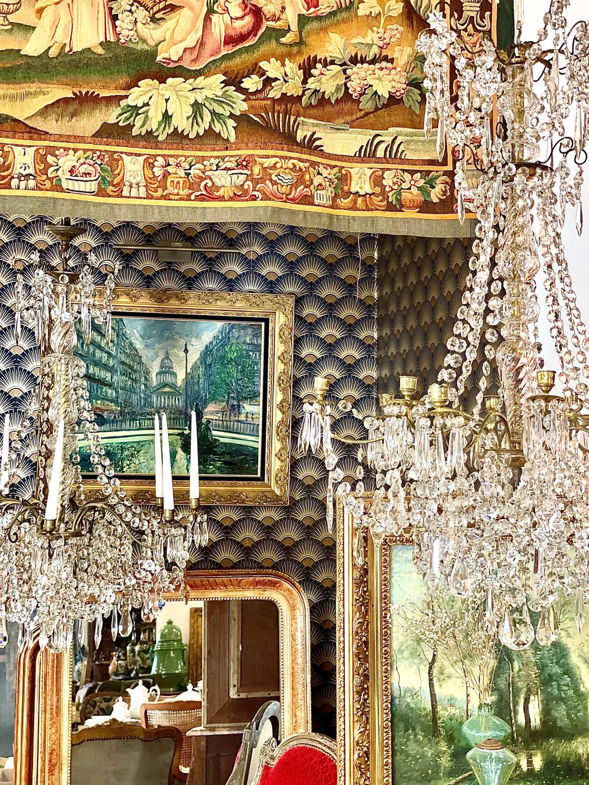 19th Century French Louis XV Crystal Chandelier photo vintage