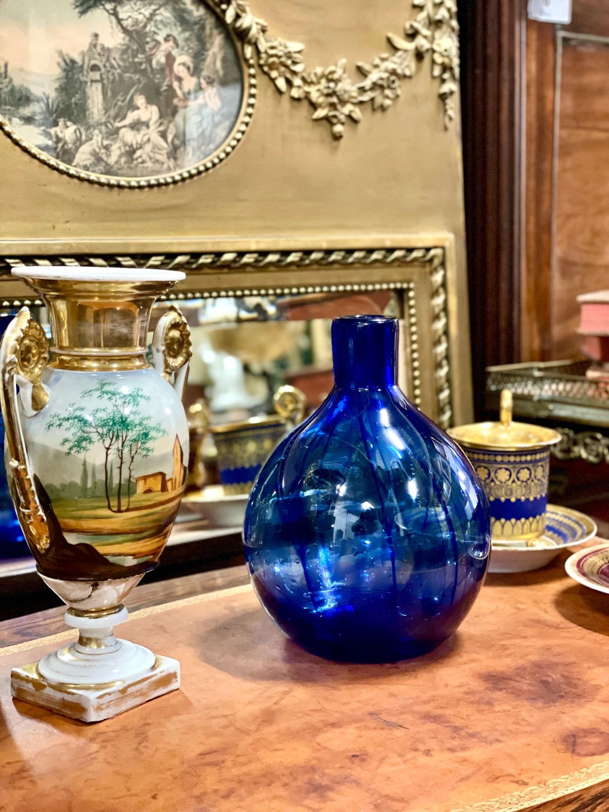 Home Decor Blue Blown Glass Vase By Jean Claude Novaro photo