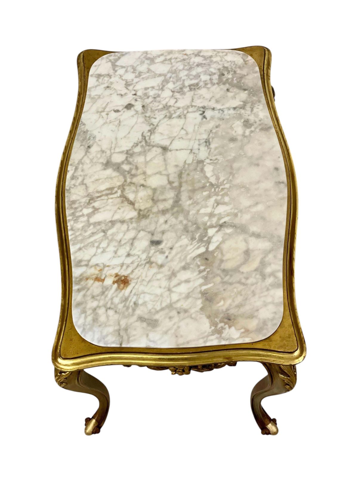 20th Century Louis XV Style Giltwood And Marble Top Coffee Table photo vinterior