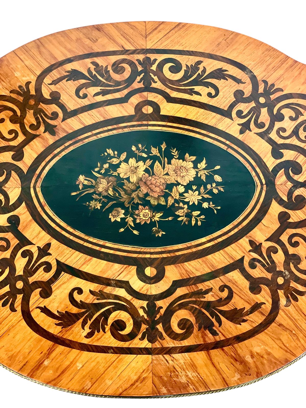 Napoléon III Period Marquetry Table With Gilded Brass Ornaments photo 1925.0