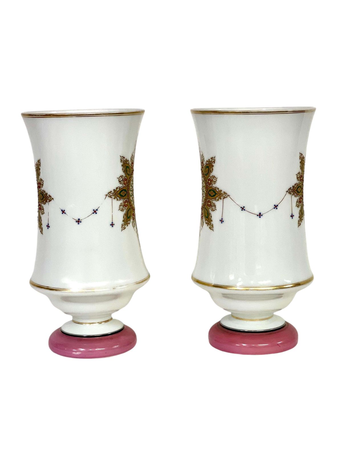 19th Century Pair Of Tall Opaline Vases photo buy