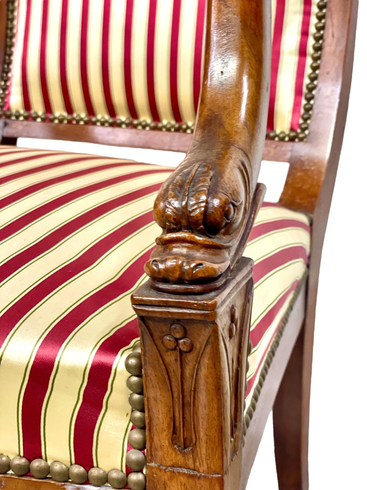 photo furniture French 1st Empire Armchair With Carved Dolphins' Heads