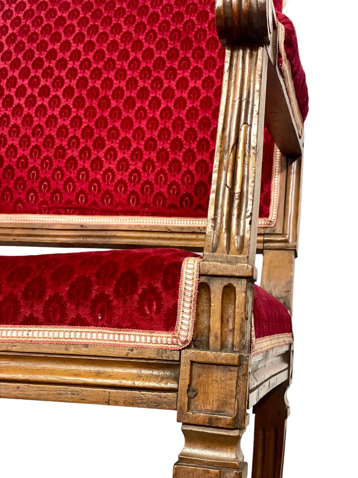 Furniture 18th Century Louis XVI Walnut Armchair Attributed To Jean Nicolas Blanchard photo