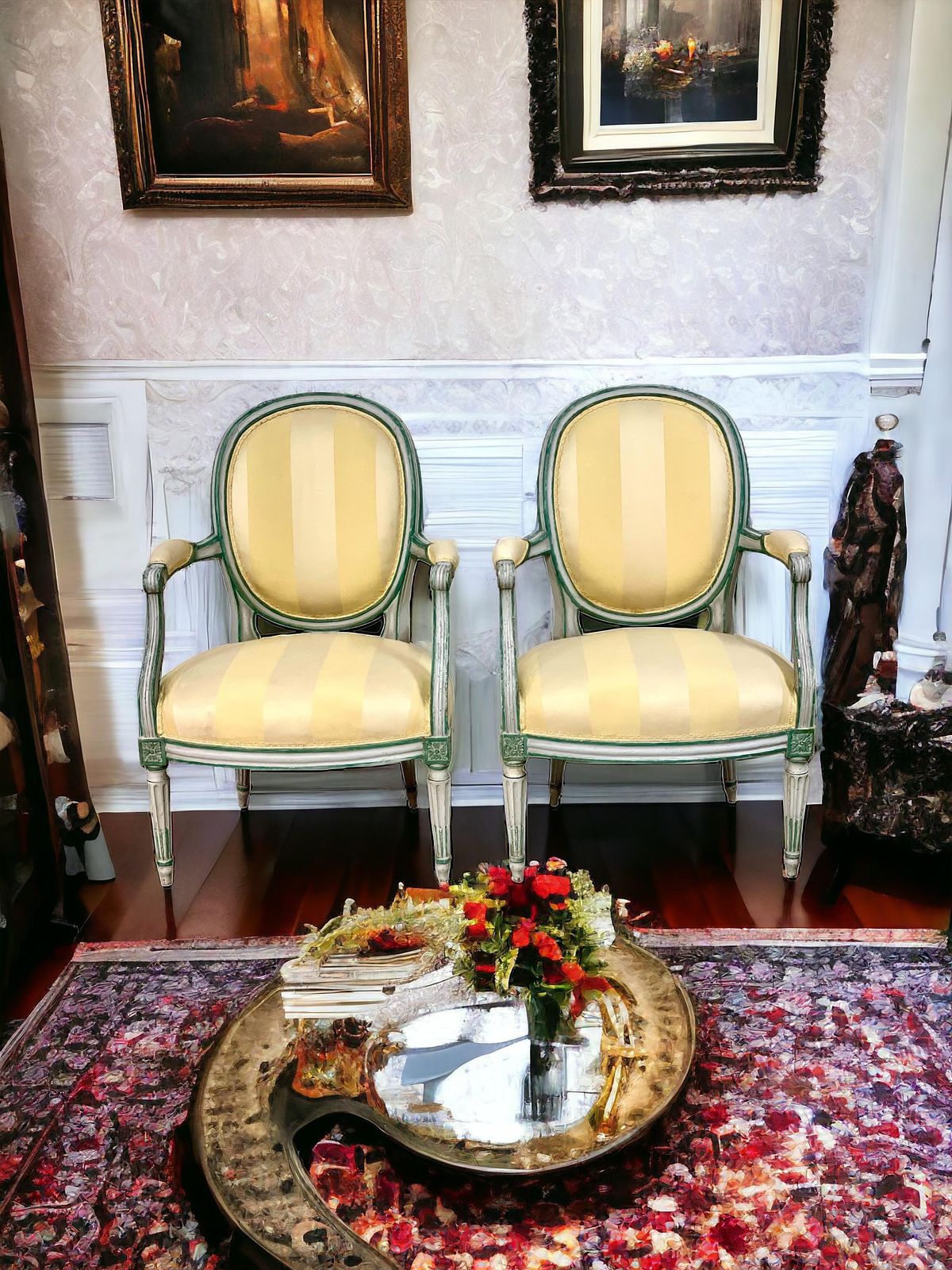 photo vinterior Pair Of Louis XVI Medaillon Armchairs, 18th Century