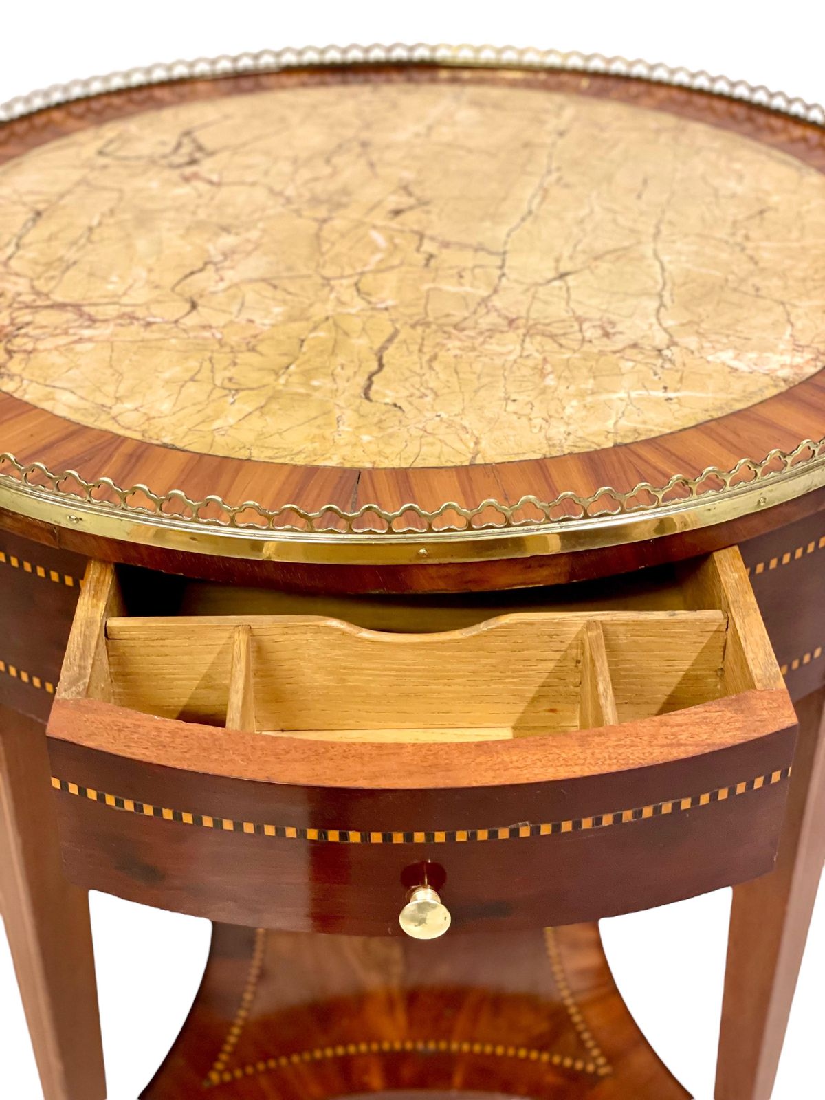19th Century Marquetry Inlaid Gueridon Table photo vinterior