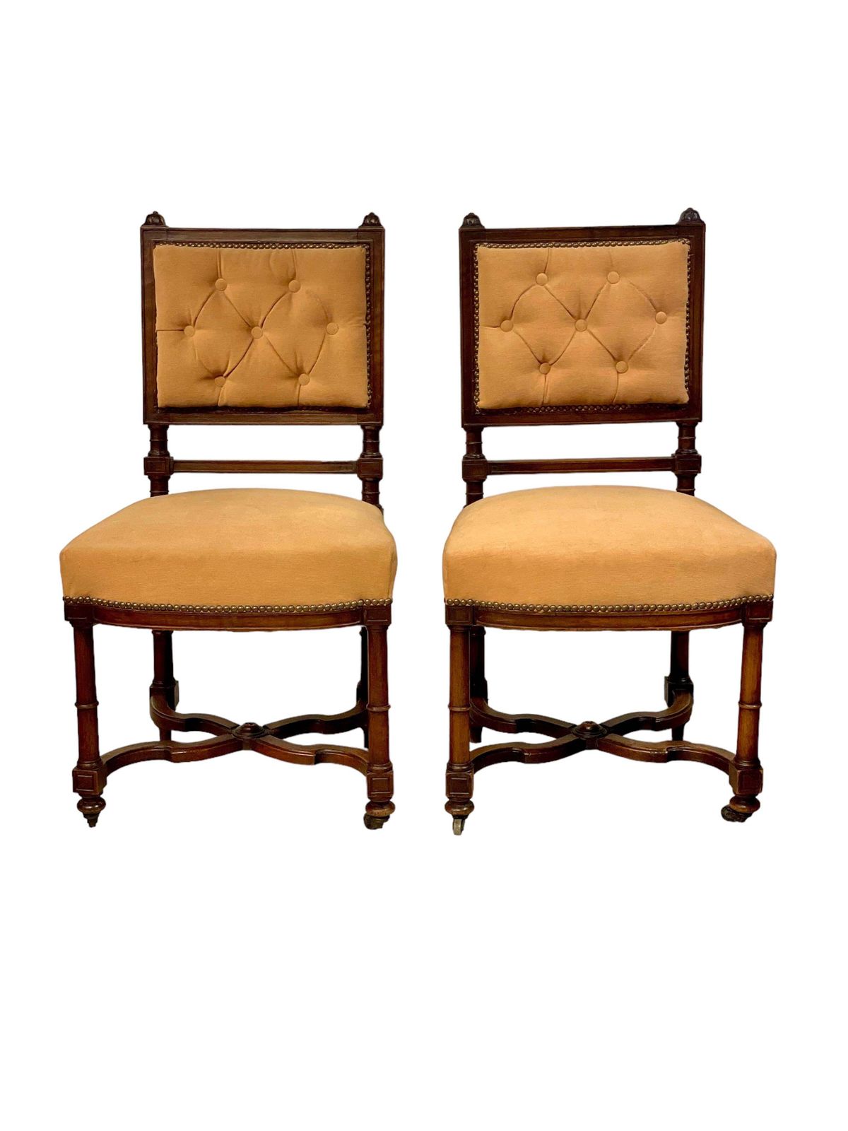 Set Of Five Upholstered Louis XIII Style Dining Chairs, 19th Century photo 2783.0