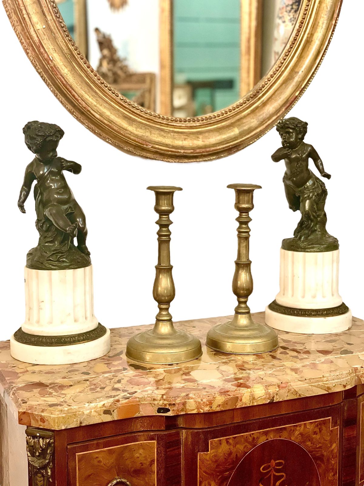 photo for sale Pair Of Bronze Figurines After Michel Clodion