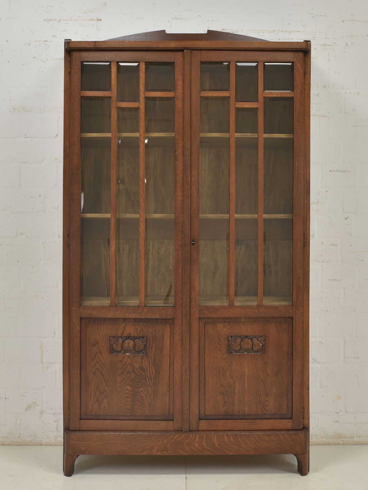 Antique! Bookcase Restored Art Nouveau / Art Deco Oak Display Cabinet photo furniture