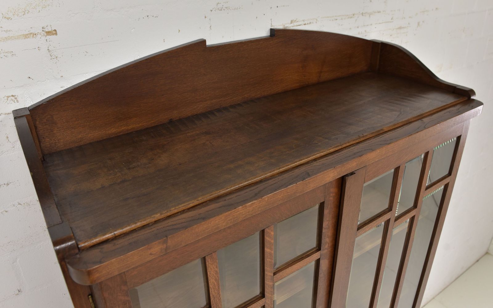 Antique! Bookcase Restored Art Nouveau / Art Deco Oak Display Cabinet photo vinterior