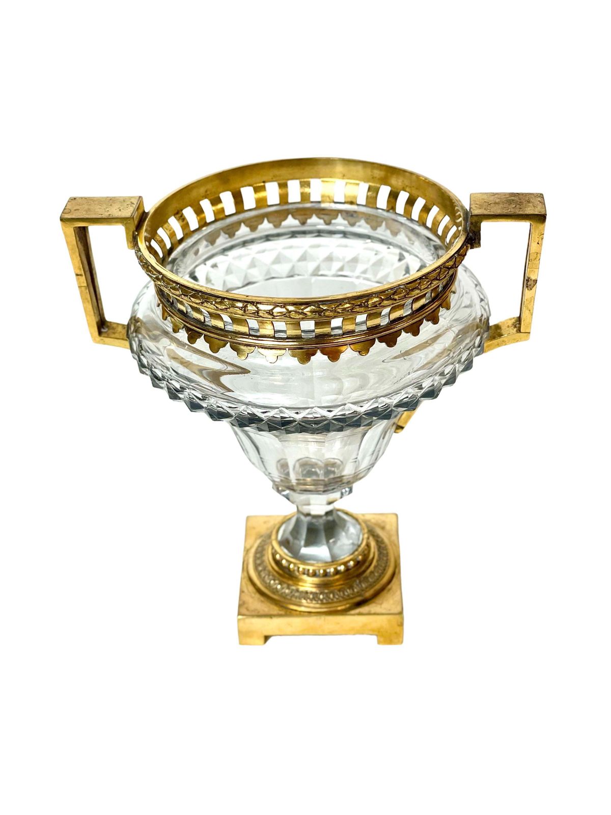 Crystal And Gilt Bronze Vase By Boin Taburet photo for sale