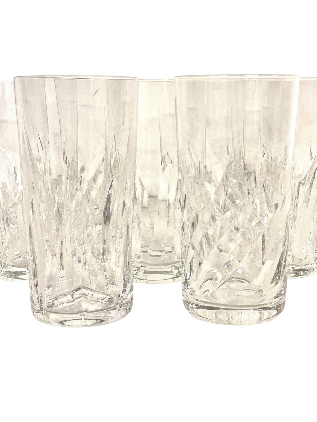Set Of Nine Mismatched Saint Louis Crystal Highball Glasses photo Home Decor