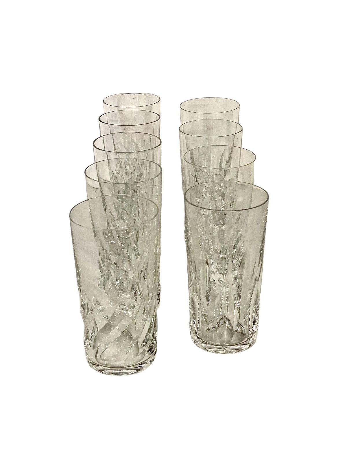 Set Of Nine Mismatched Saint Louis Crystal Highball Glasses photo buy