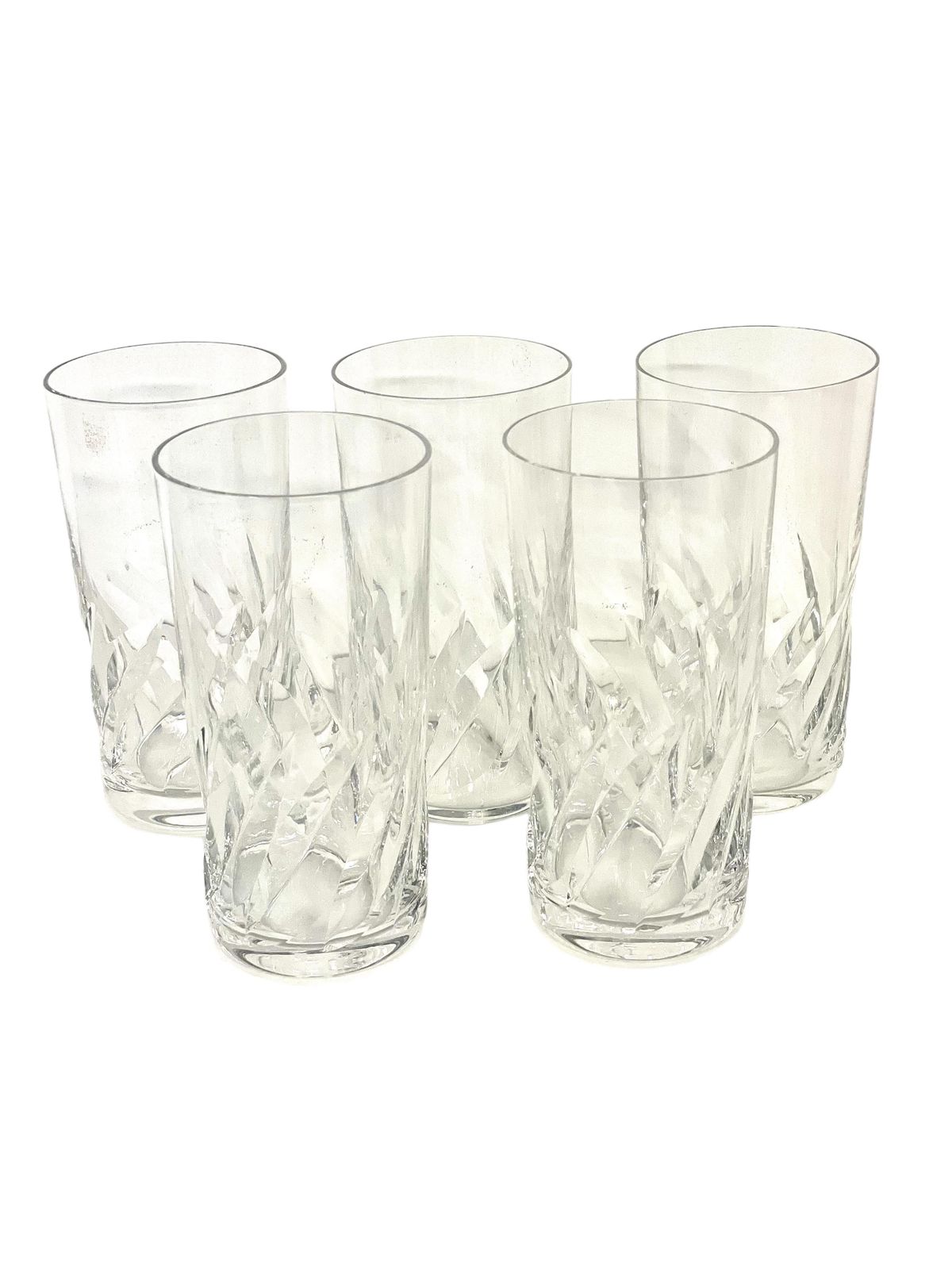 Set Of Nine Mismatched Saint Louis Crystal Highball Glasses photo vintage