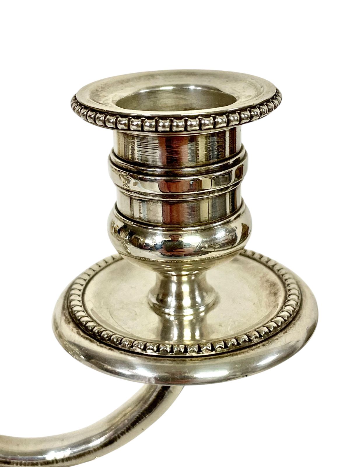 photo furniture Pair Of 19th Century Petite Silver Plated Bronze Candelabras
