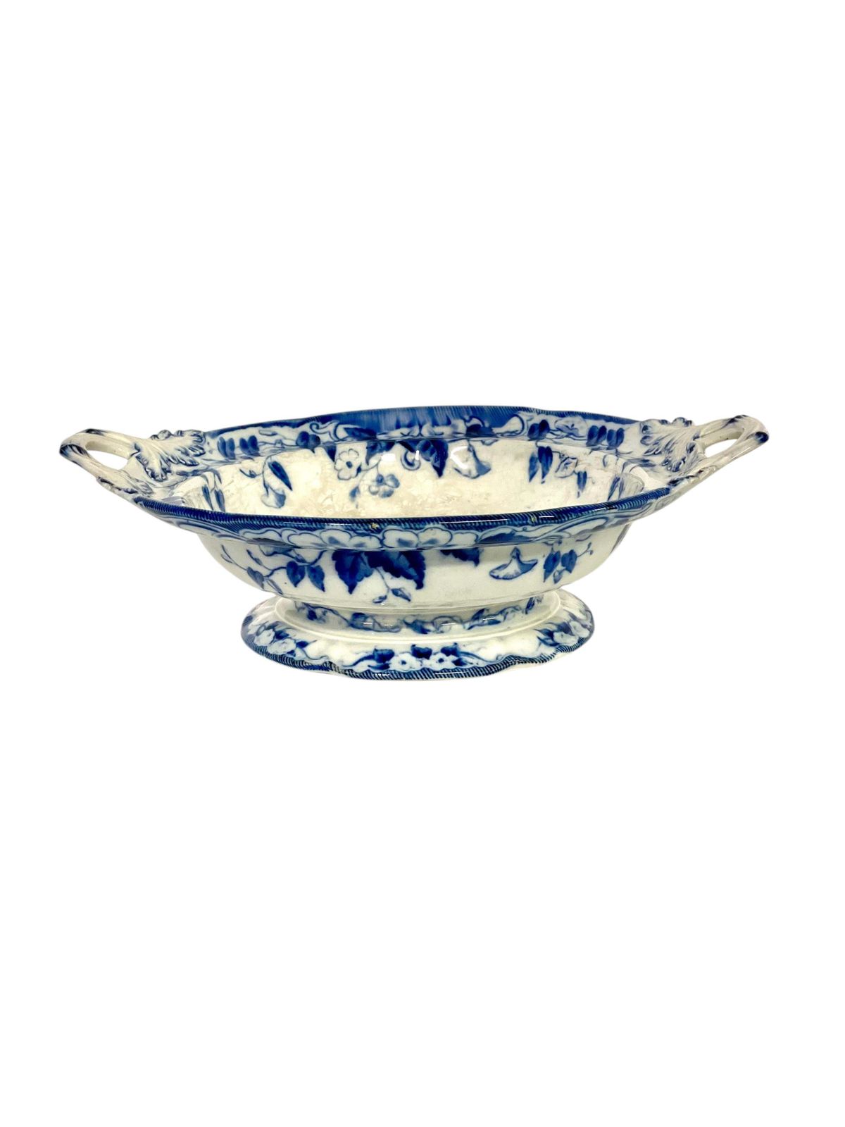 Pair Of 19th Century Ironstone White And Blue Compotiers By Creil Et Montereau photo buy