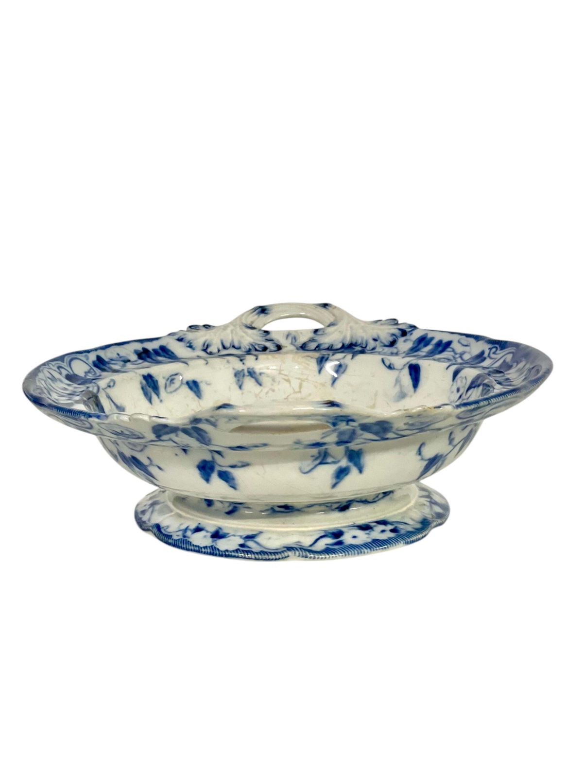 photo furniture Pair Of 19th Century Ironstone White And Blue Compotiers By Creil Et Montereau