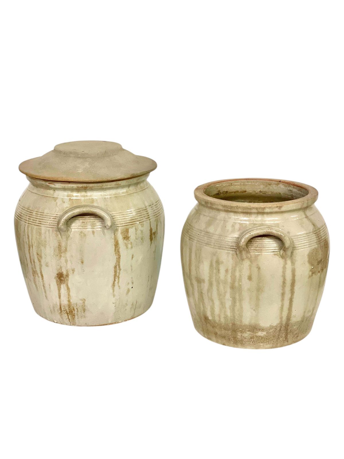 19th Century Set Of Four Glazed Terracotta Confit Pots photo Home Decor