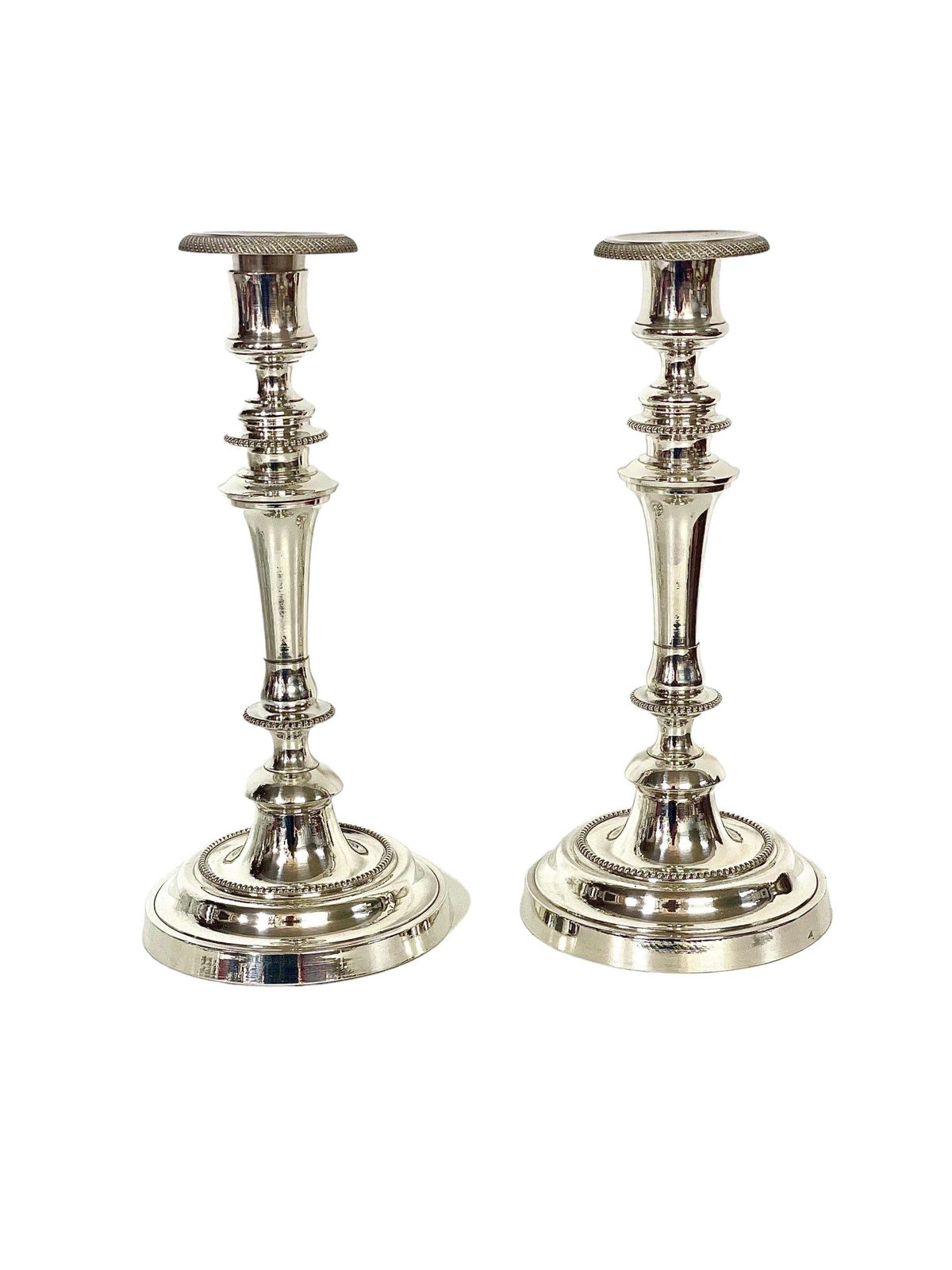 Louis XVI Style Pair Of Silver Plated And Crystal Candle Holders By Morlot photo 1933.0