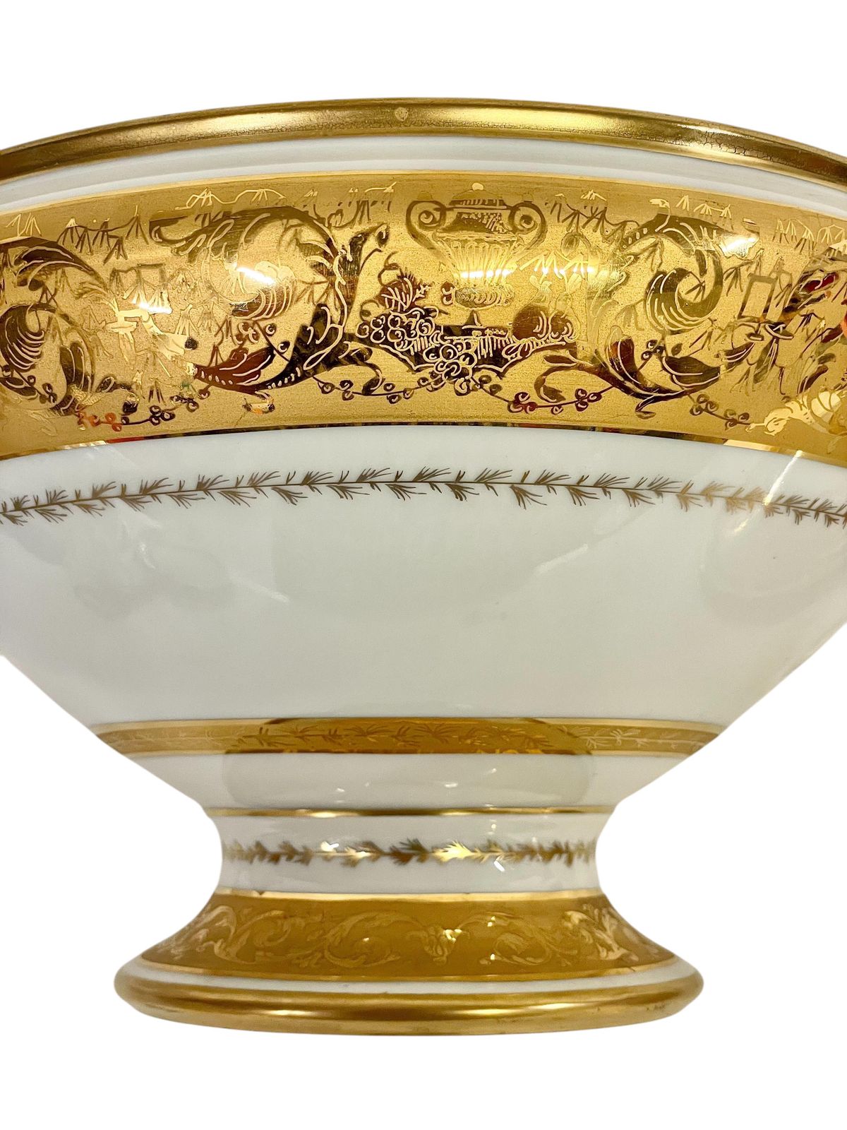 920.0 Large Gold Porcelain Tureen And Gold Platter By Camille Le Tallec photo