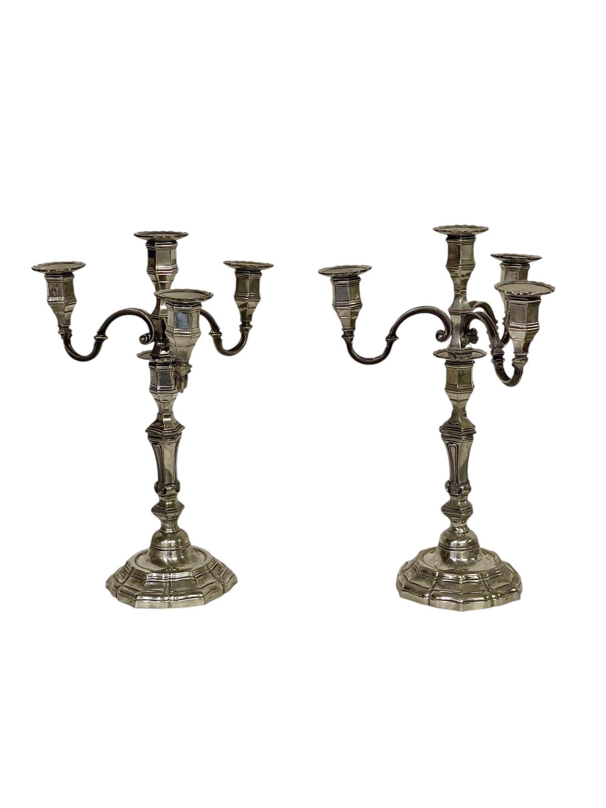 19th Century Pair Of Large Silvered Bronze Candelabras photo furniture