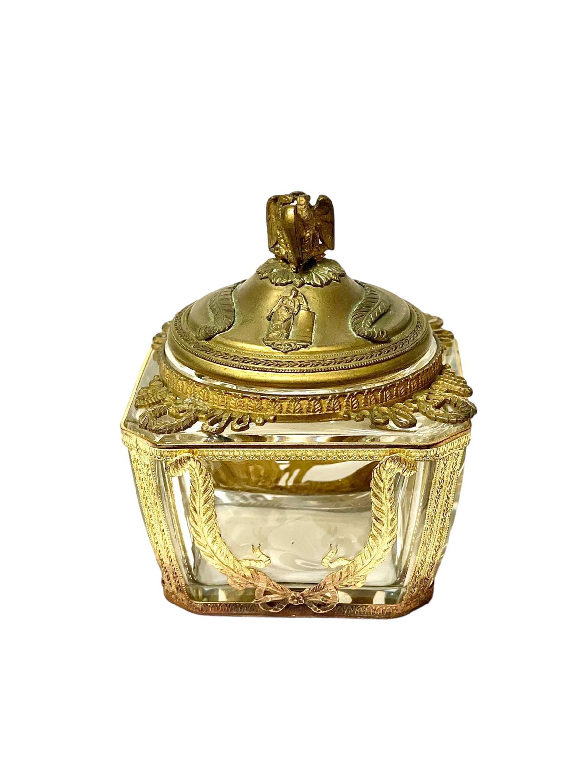 Empire Style Crystal And Brass 'Bonbonnière', Or Sweet Box photo for sale