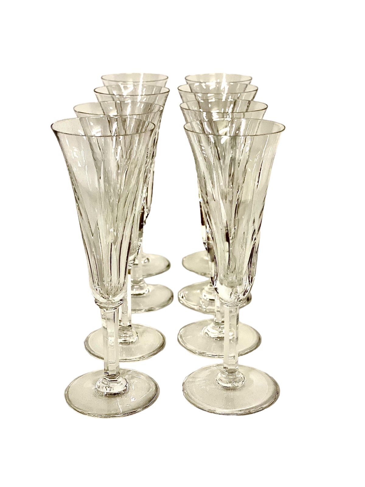 Set Of Eight Saint Louis Crystal Champagne Flûtes photo Home Decor