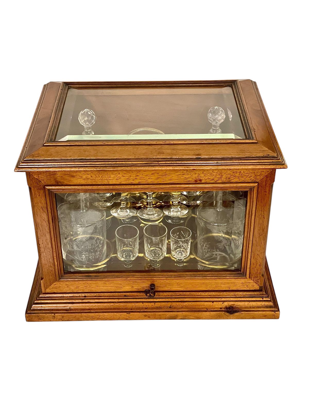 19th Century Walnut And Glazed Liquor Cabinet Or Tantalus photo furniture