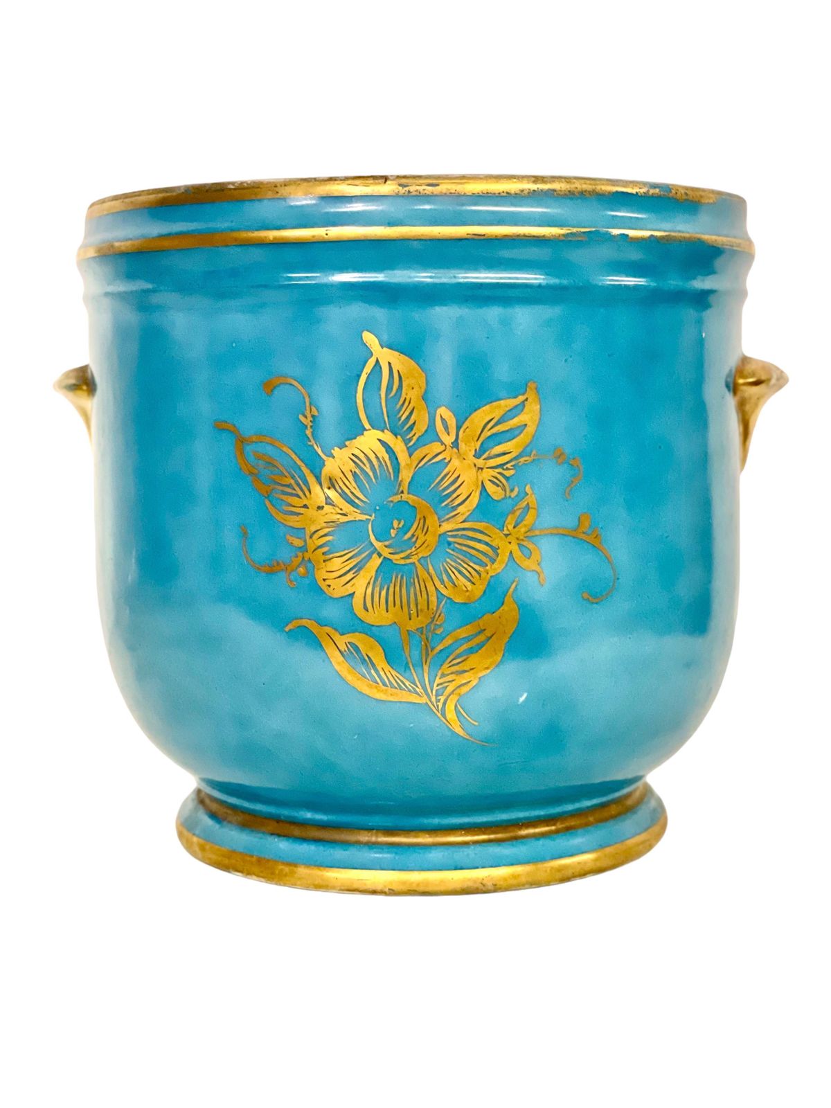 19th Century Limoges Porcelain Cache Pot In A Sèvres Style photo furniture