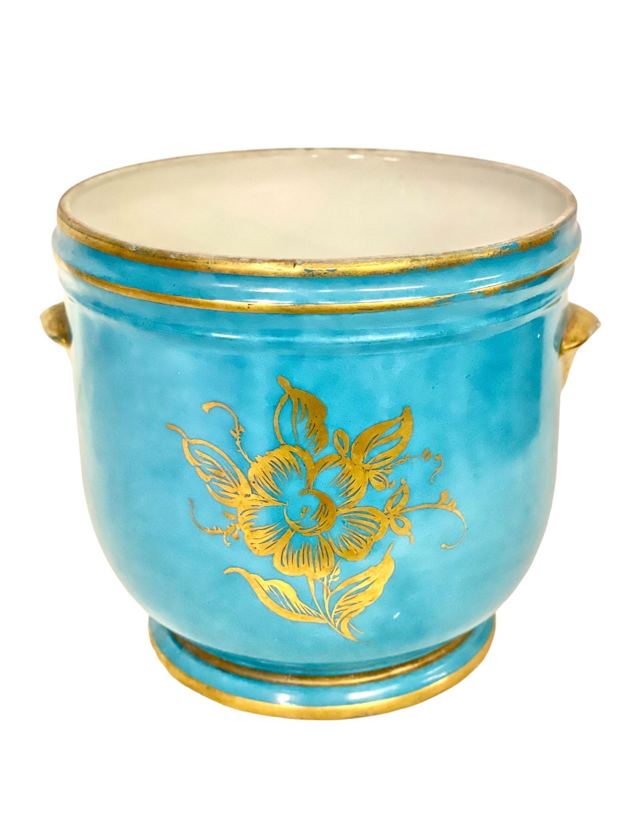 19th Century Limoges Porcelain Cache Pot In A Sèvres Style photo 1198.0