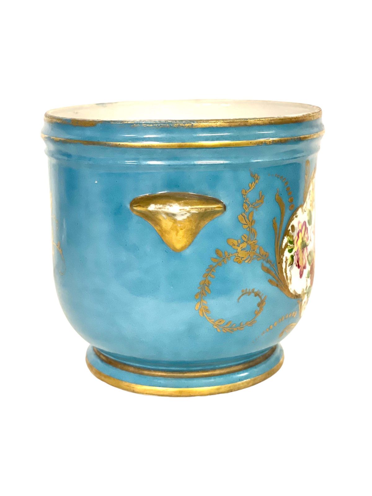 19th Century Limoges Porcelain Cache Pot In A Sèvres Style photo buy