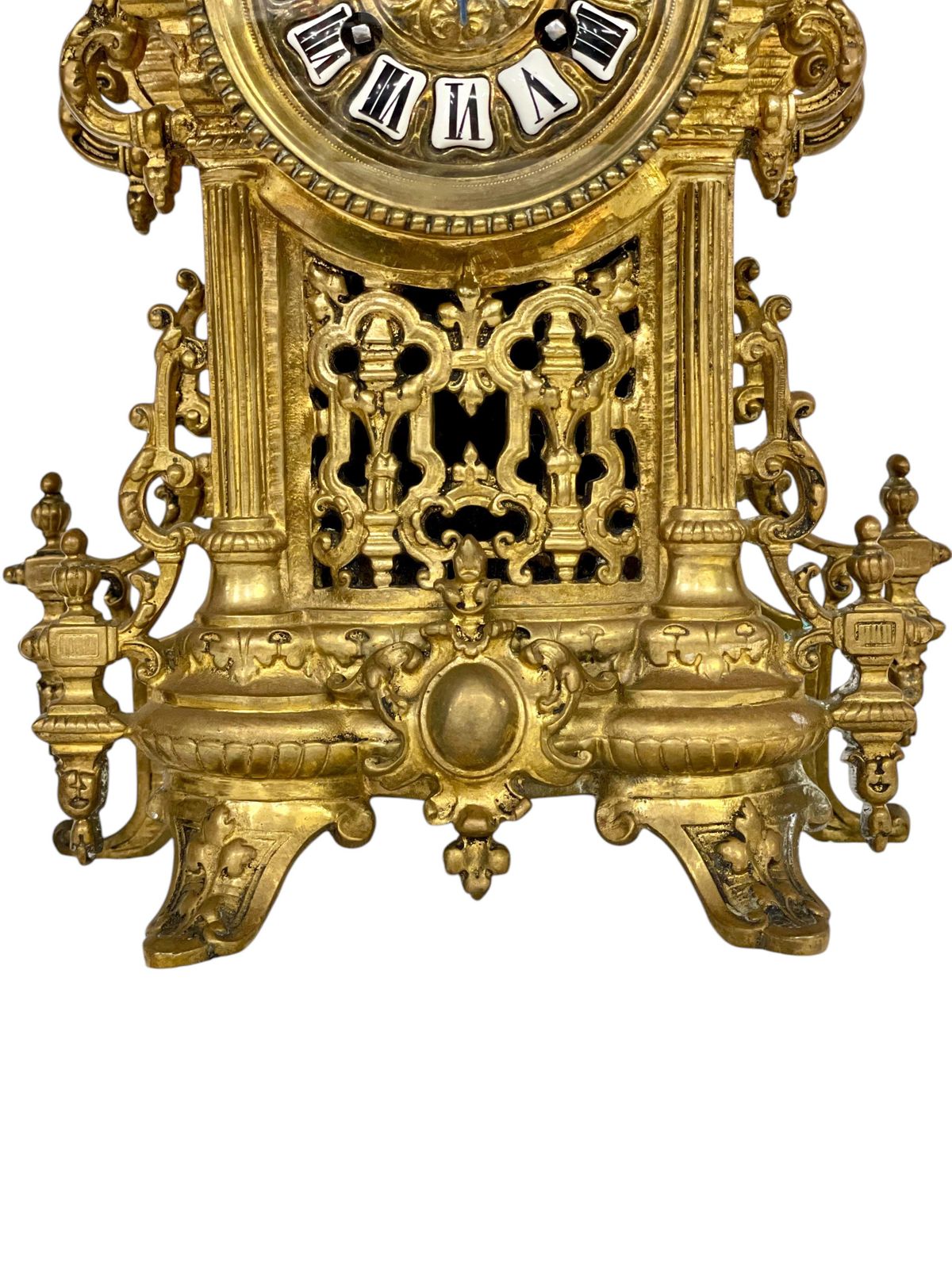 19th Century Gilt Bronze Cathedral Mantel Clock photo furniture