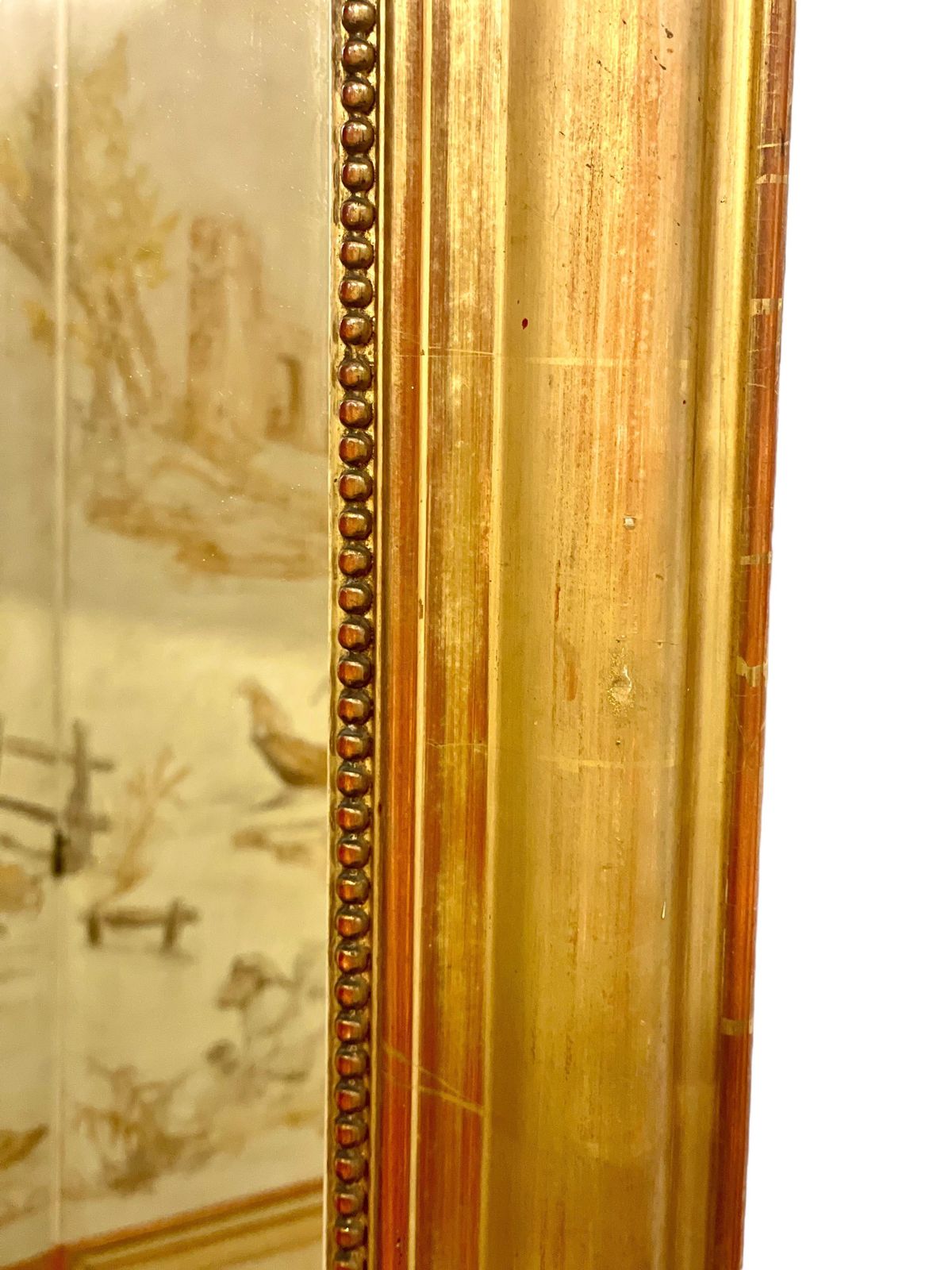 19th Century French Neoclassical Giltwood Trumeau Mirror photo vintage