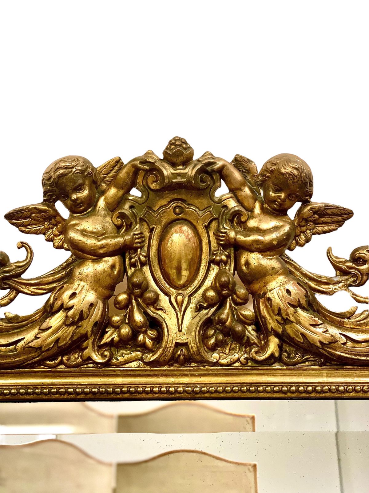 Louis XVI Style Giltwood Mantle Mirror photo for sale