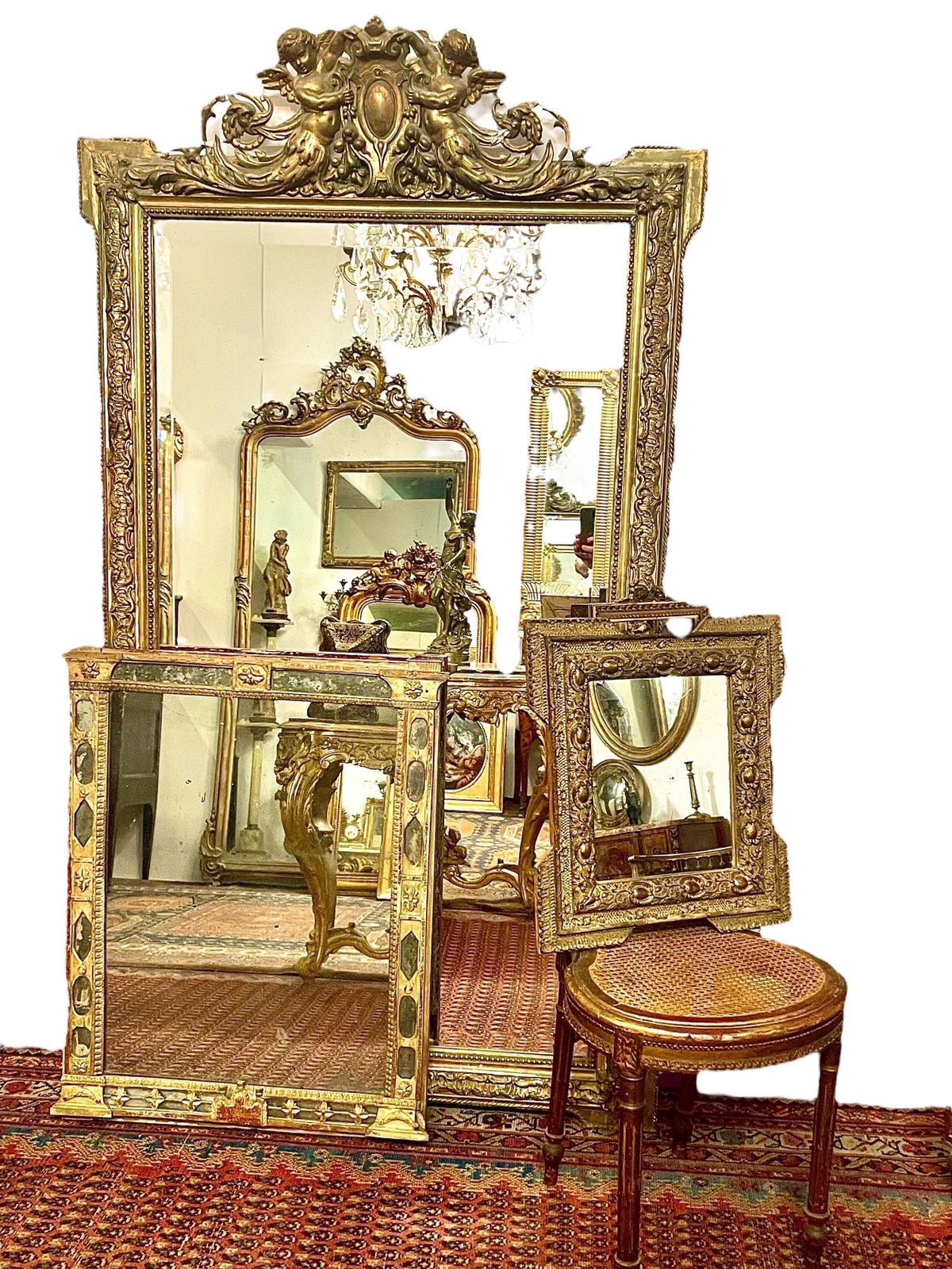 photo for sale Louis XVI Style Giltwood Mantle Mirror