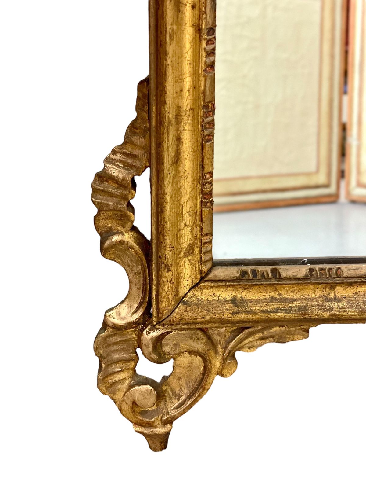 19th Century Giltwood Mantle Mirror With Ornate Crest photo 1314.0