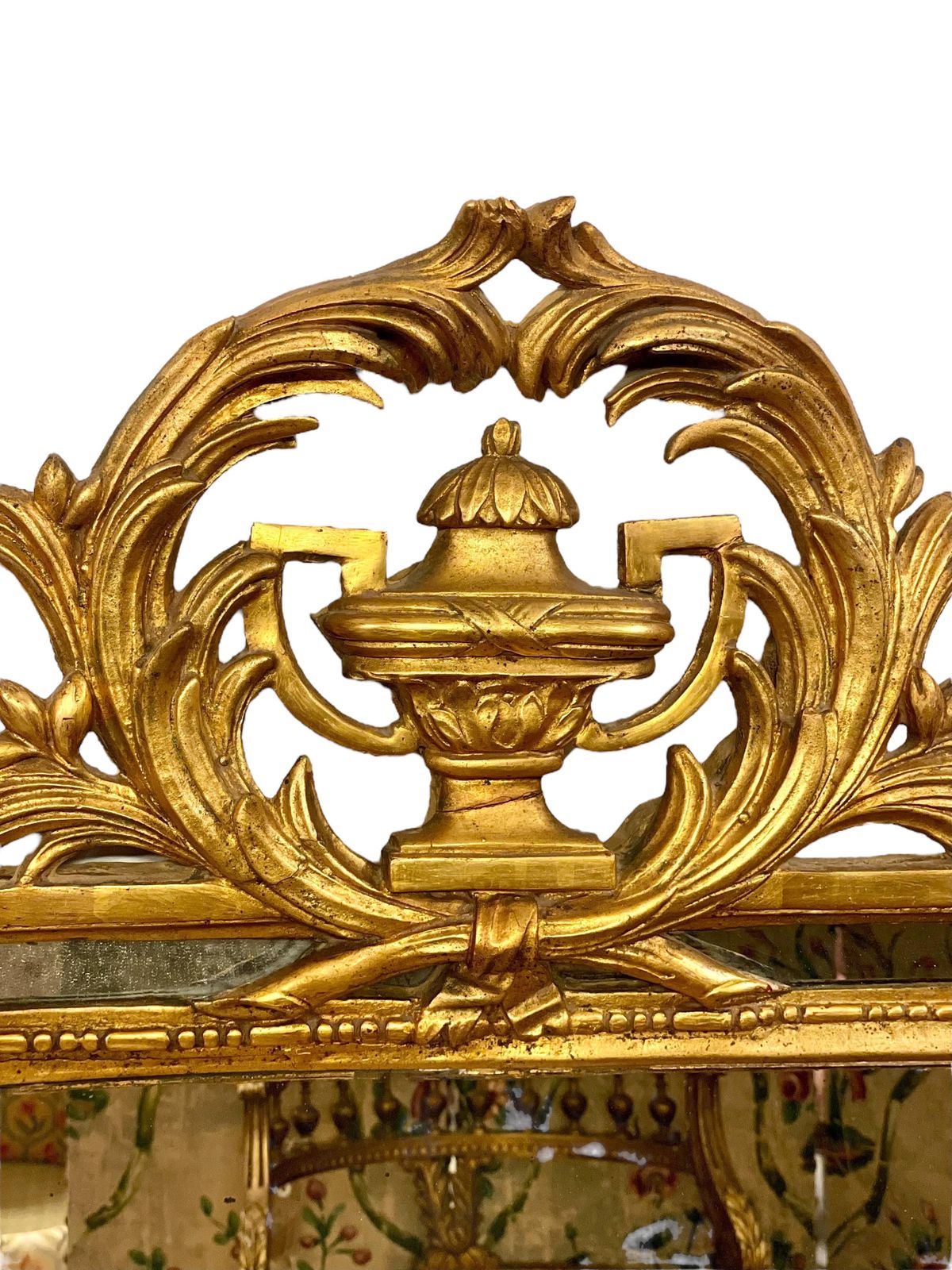 18th Century Louis XVI Period Giltwood Pareclose Mirror photo vintage