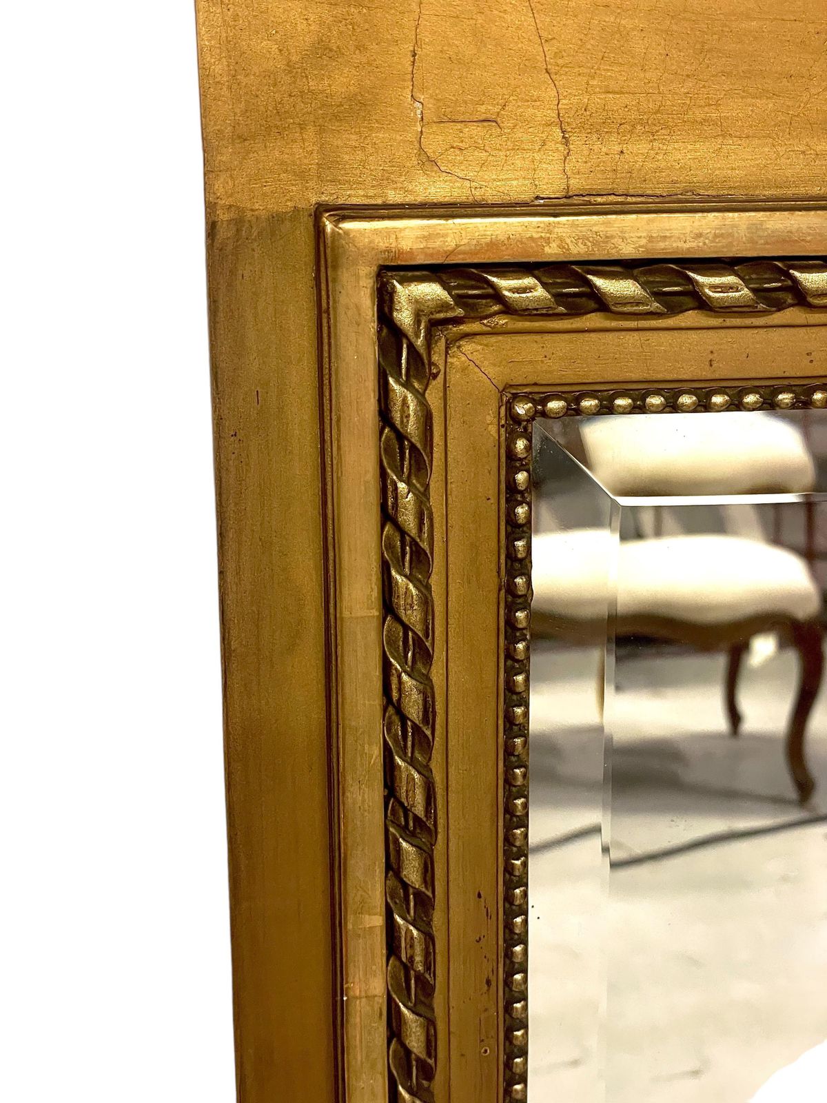 Antique Louis XVI Style Giltwood Trumeau Mirror photo furniture