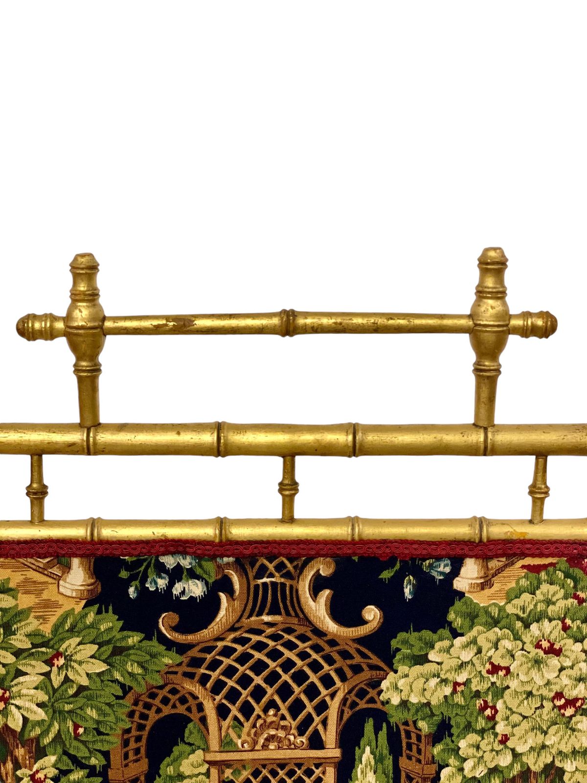1870s Faux Bamboo Giltwood Firescreen With Tapestry Panels photo buy