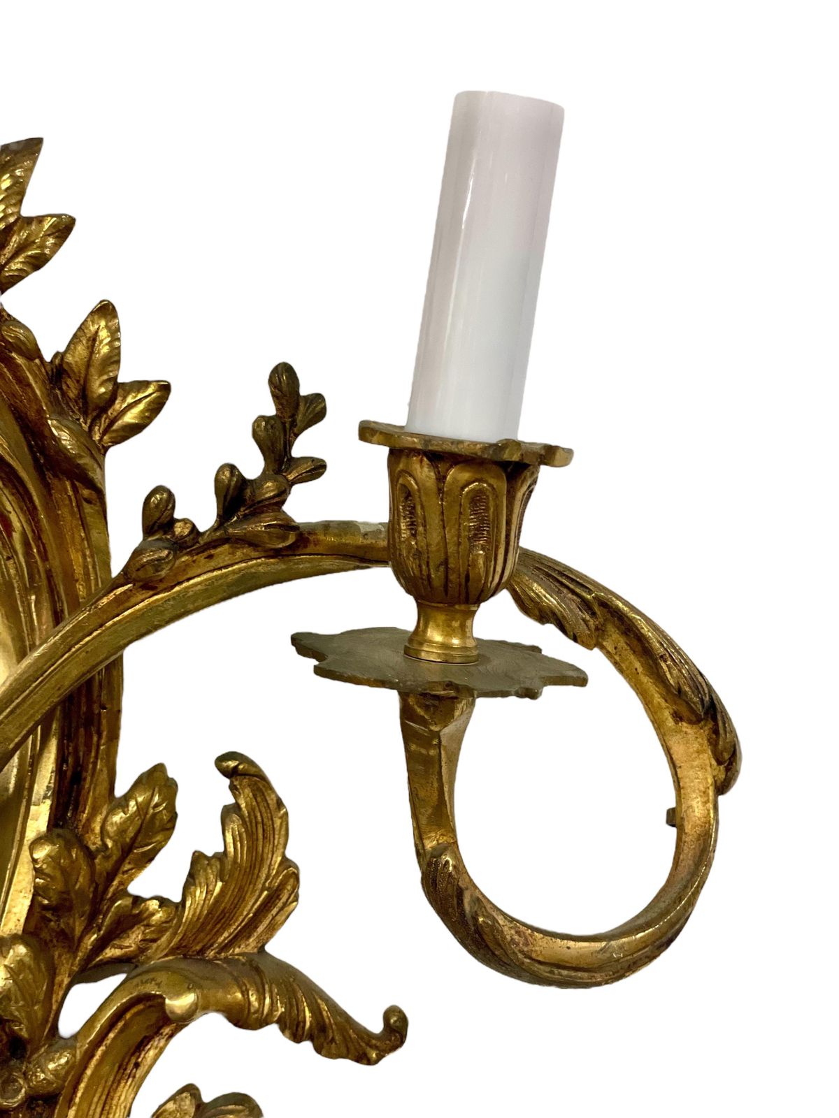 5334.0 19th Century Pair Of Large Louis XV Gilt Bronze Sconces photo