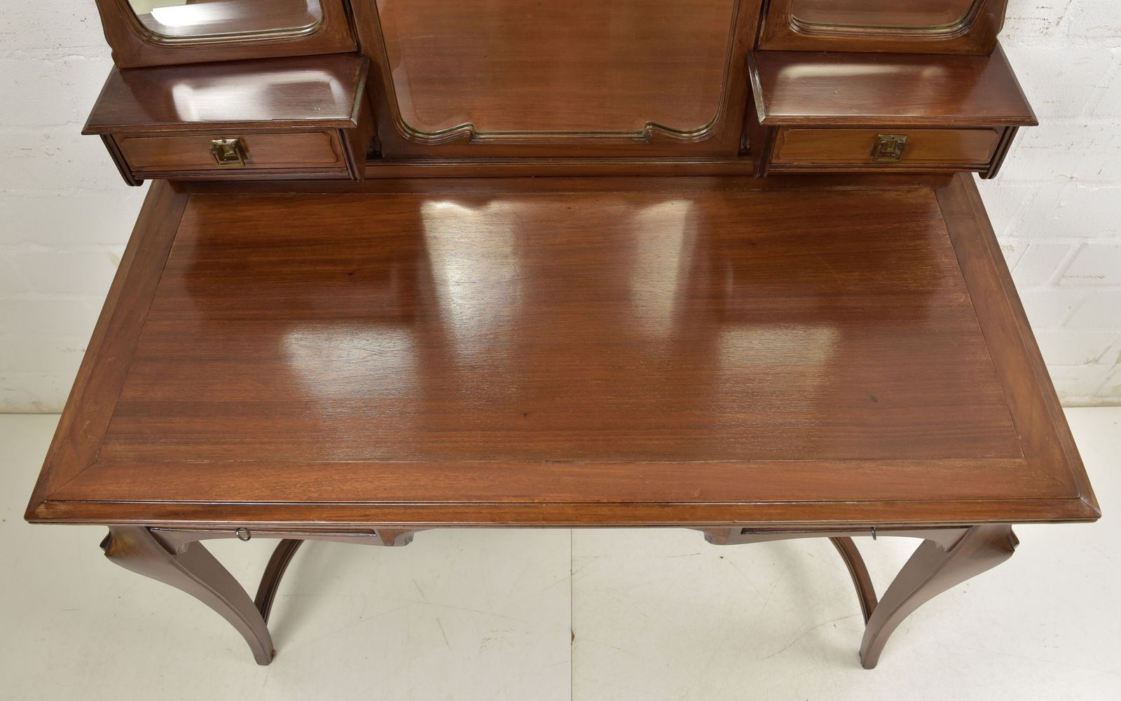 Antique! Dressing Table Restored Mahogany Art Nouveau Mirrored Chest Of Drawers Bedroom photo buy