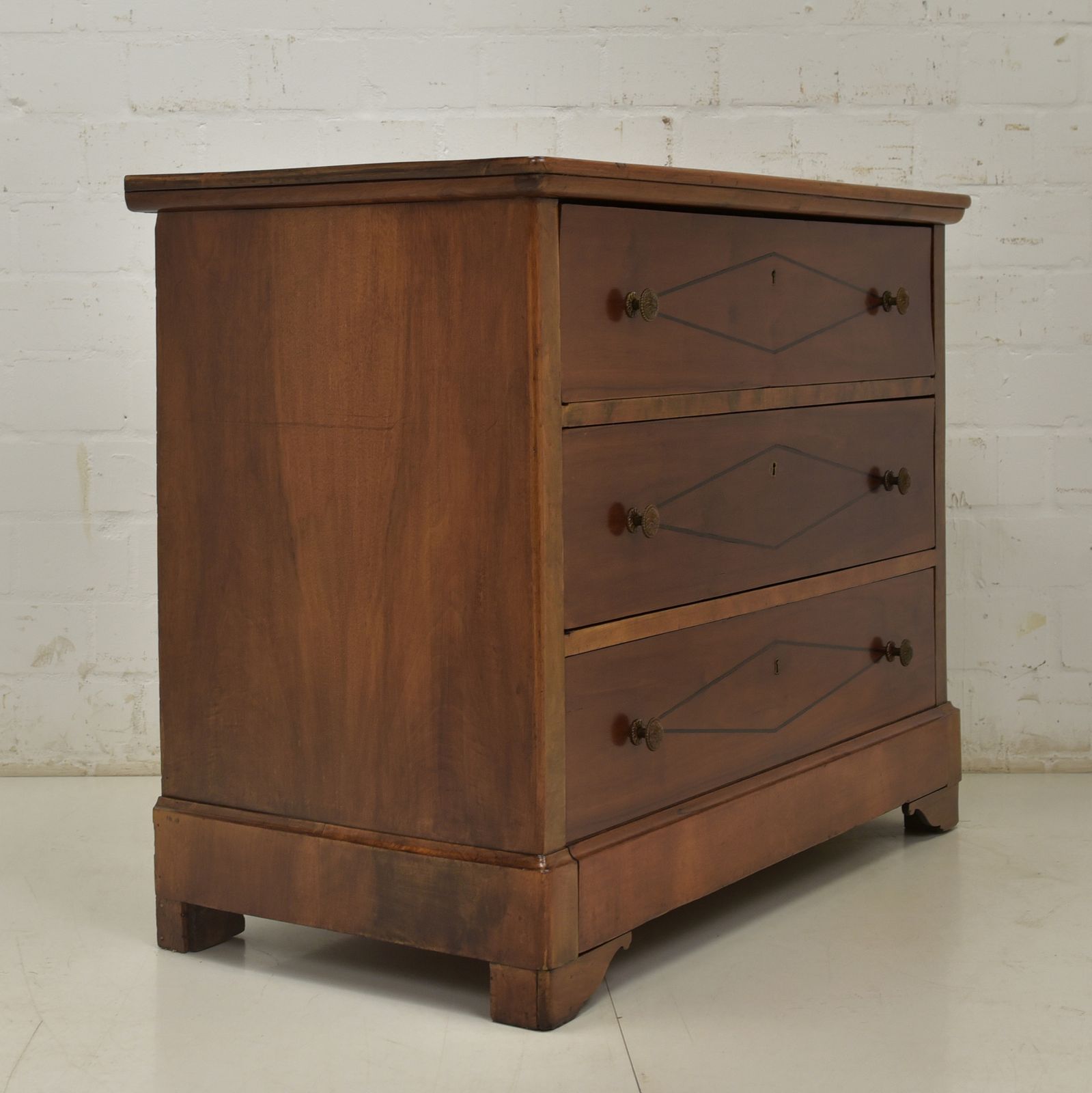 Furniture Antique! Chest Of Drawers Restored Mahogany Biedermeier Circa 1850 photo